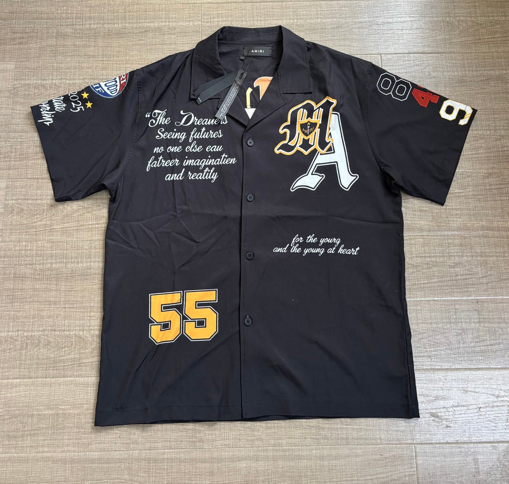 AMIRI VARSITY PATCH CAMP SHIRT SETS