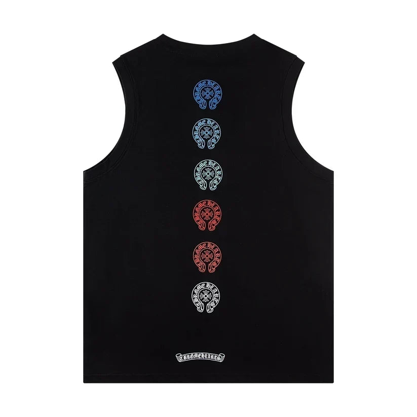 Chrome Hearts Rainbow horseshoe print tank top T-shirt P60